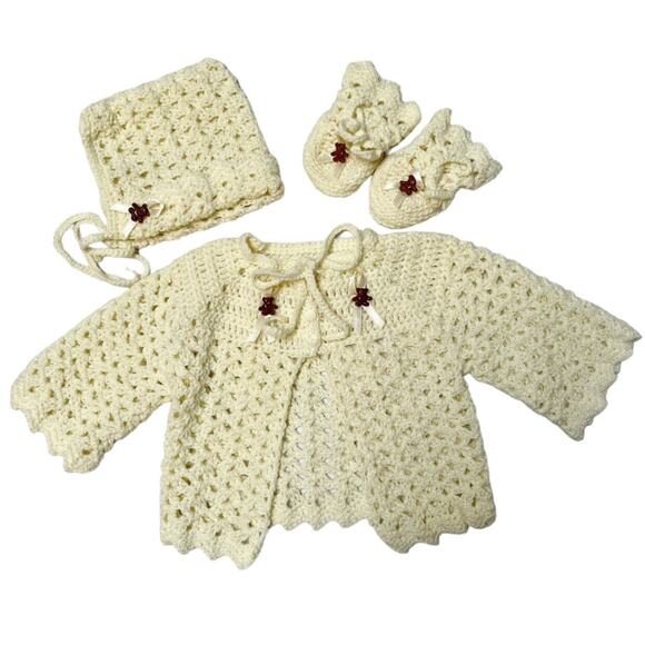 Handmade Crochet Knit Baby Bundle - Picture 1 of 11
